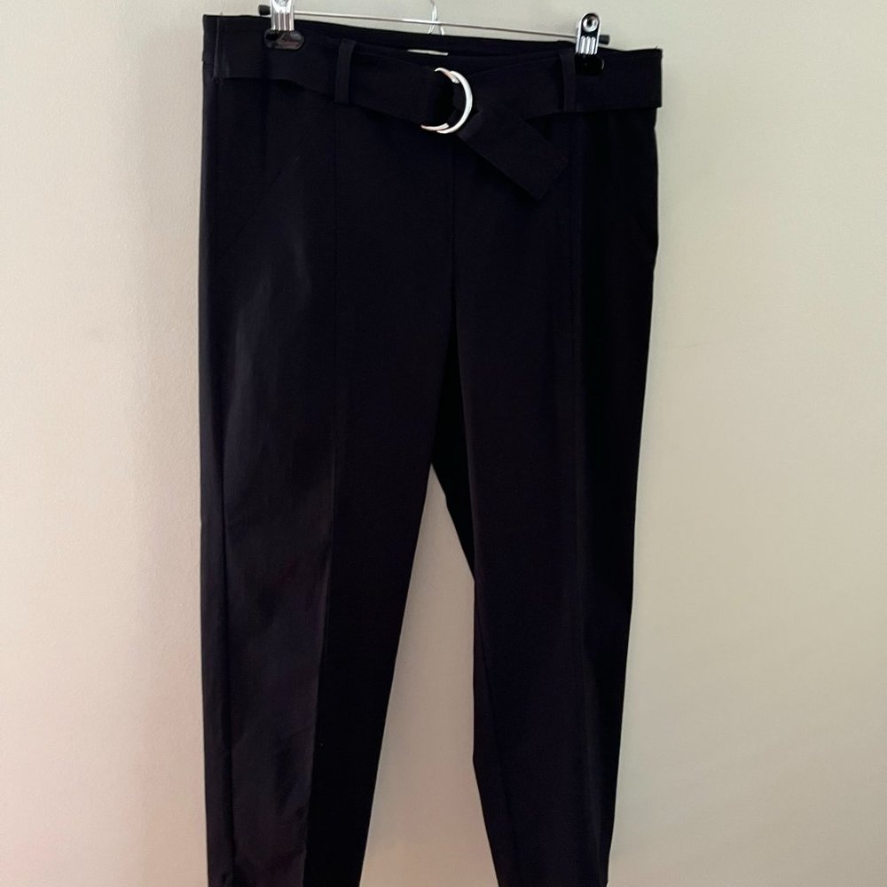 Emma + Olive Black Belted Straight Leg Trousers 10